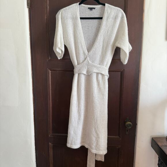 SISLEY Paris | Cream Mohair Blend Tie Waist Sweater Dress with sparkle | Small - Picture 1 of 8